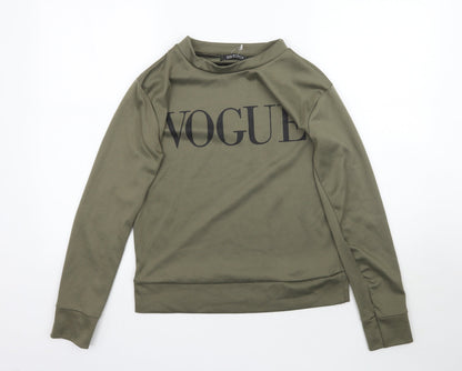 Sophia Mirza Womens Green   Pullover Sweatshirt Size S  - Vogue