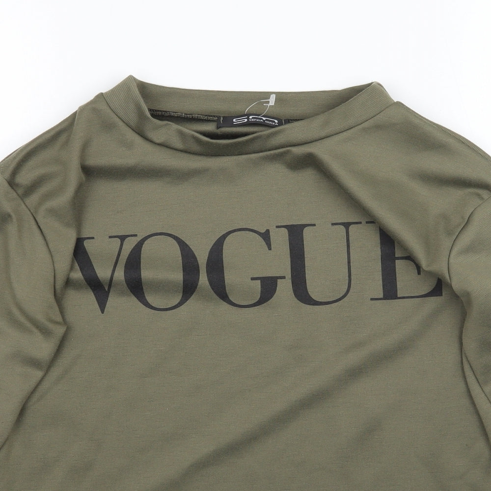 Sophia Mirza Womens Green   Pullover Sweatshirt Size S  - Vogue