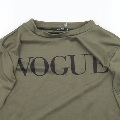 Sophia Mirza Womens Green   Pullover Sweatshirt Size S  - Vogue