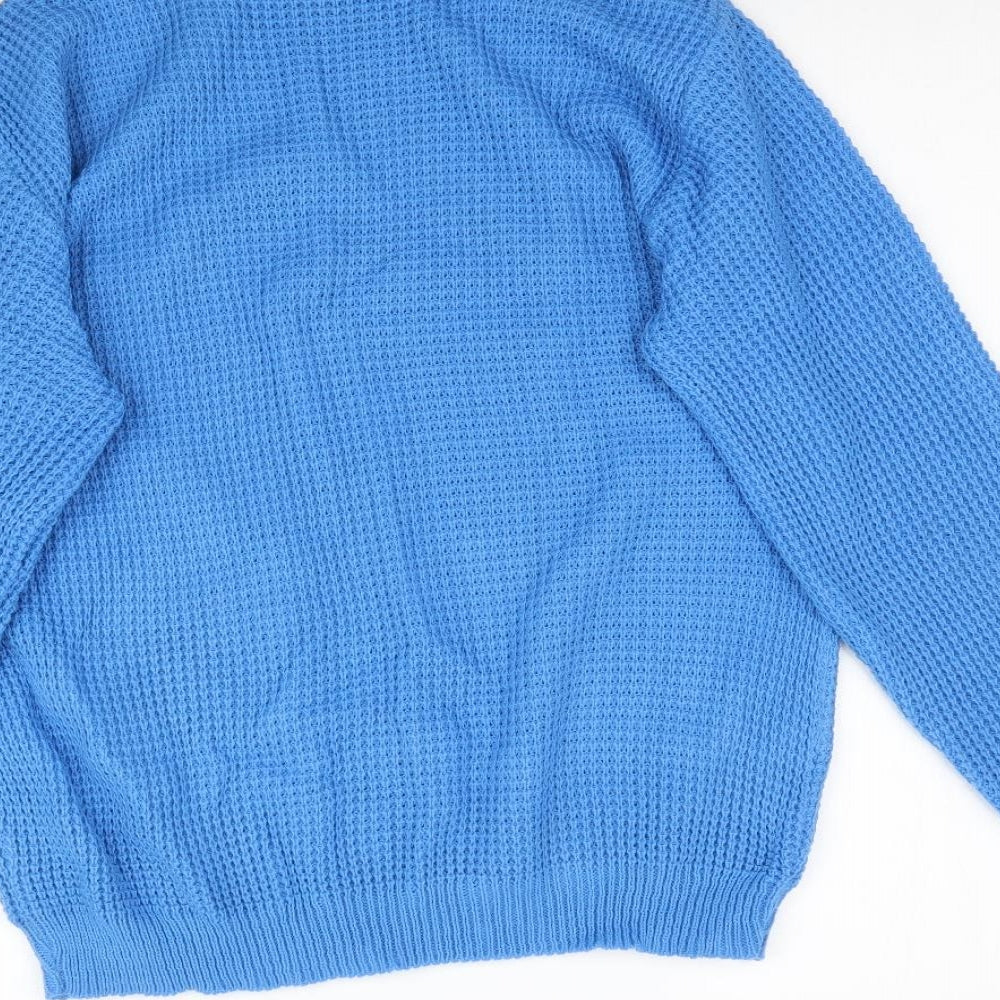 Womens UK Size M Preworn Blue Pullover Jumper