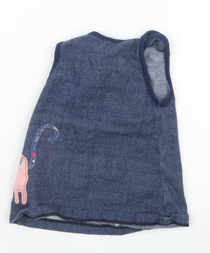Blue Zoo Girls Blue   Pinafore/Dungaree Dress  Size 3-6 Months