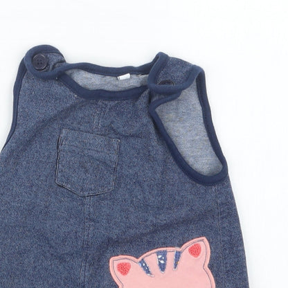 Blue Zoo Girls Blue   Pinafore/Dungaree Dress  Size 3-6 Months