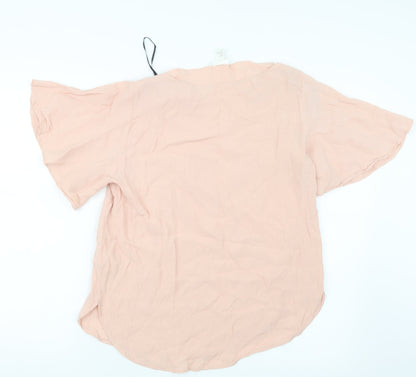 Womens UK Size 10 H&M Pink Basic Blouse