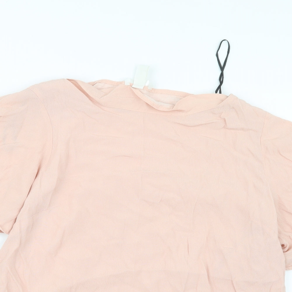 Womens UK Size 10 H&M Pink Basic Blouse