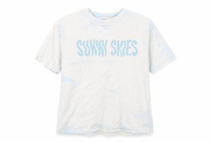 Front view of Next girls’ blue geometric basic t-shirt, size 8, years