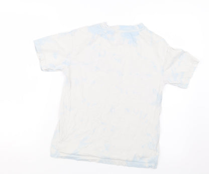Back view of Next girls’ blue geometric basic t-shirt, size 8, years