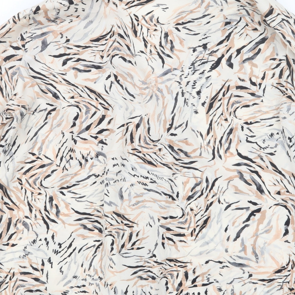 Primark Womens Beige Geometric  Basic Button-Up Size 10