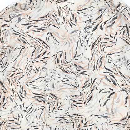 Primark Womens Beige Geometric  Basic Button-Up Size 10