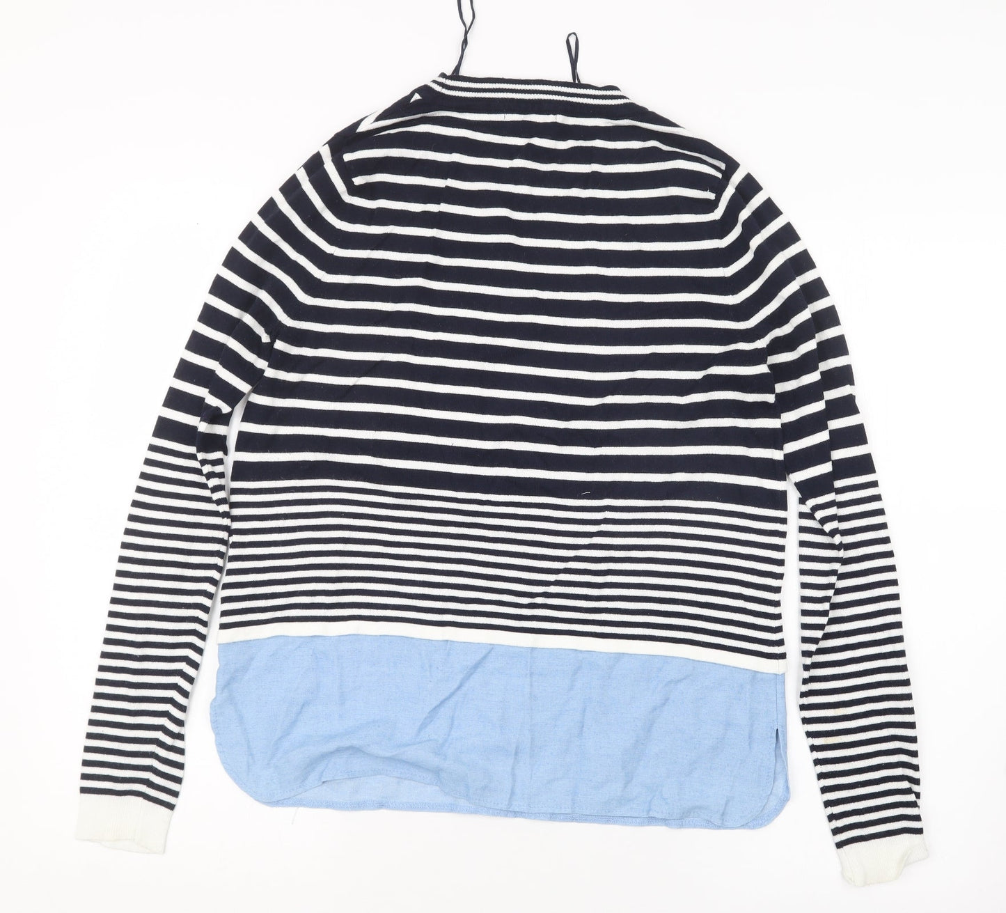 TU Womens Blue Striped Knit Pullover Jumper Size 10