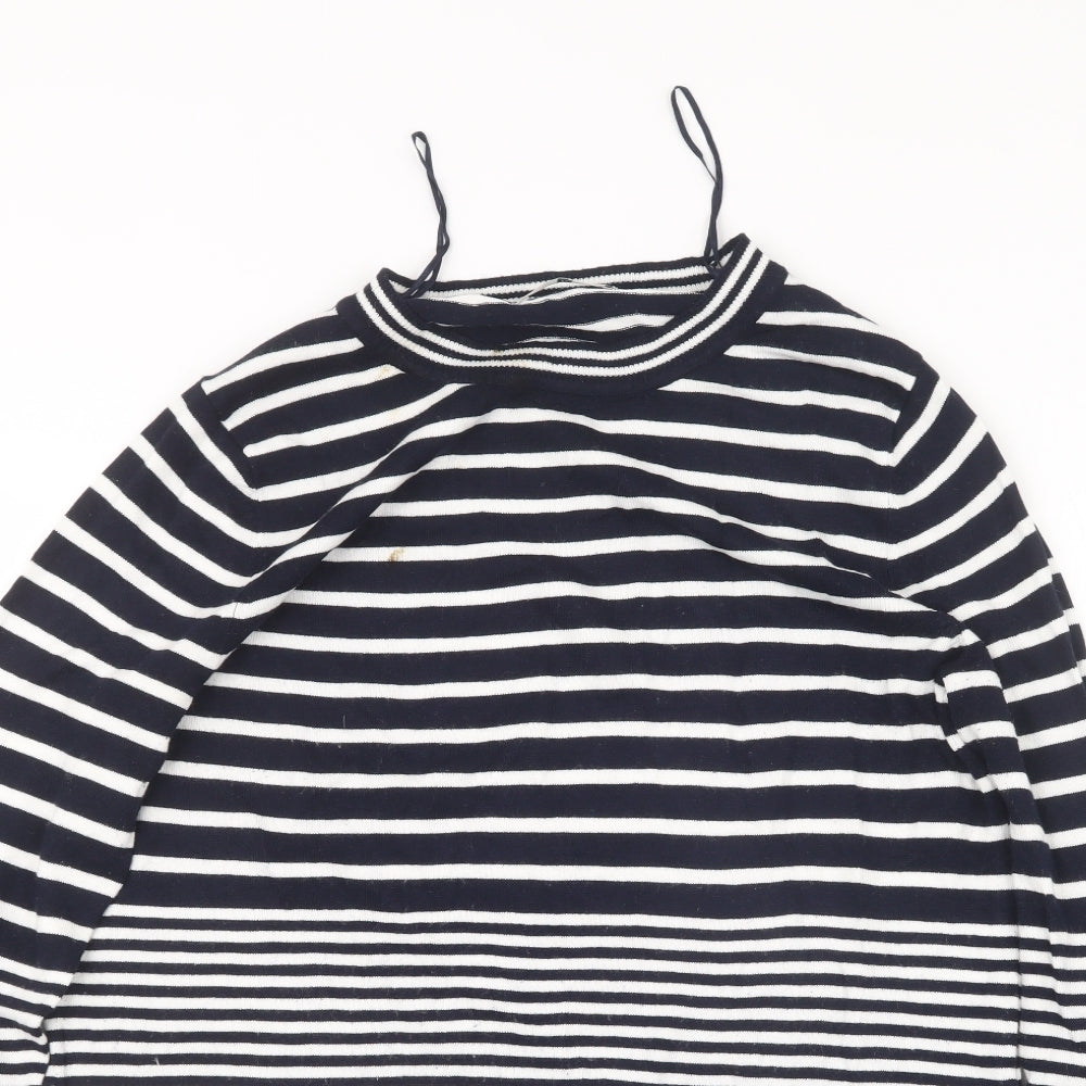 TU Womens Blue Striped Knit Pullover Jumper Size 10