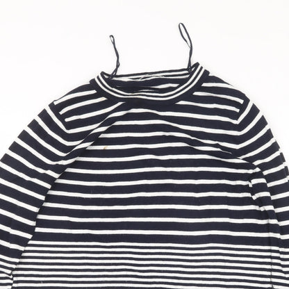 TU Womens Blue Striped Knit Pullover Jumper Size 10