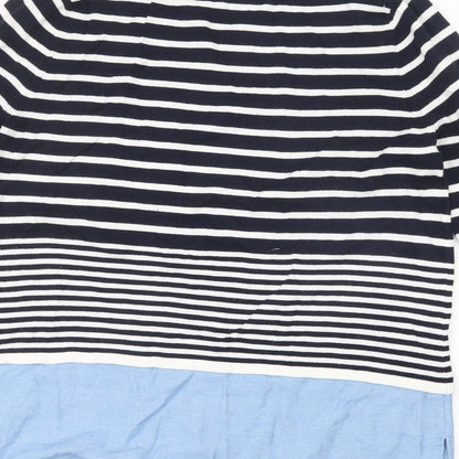 TU Womens Blue Striped Knit Pullover Jumper Size 10