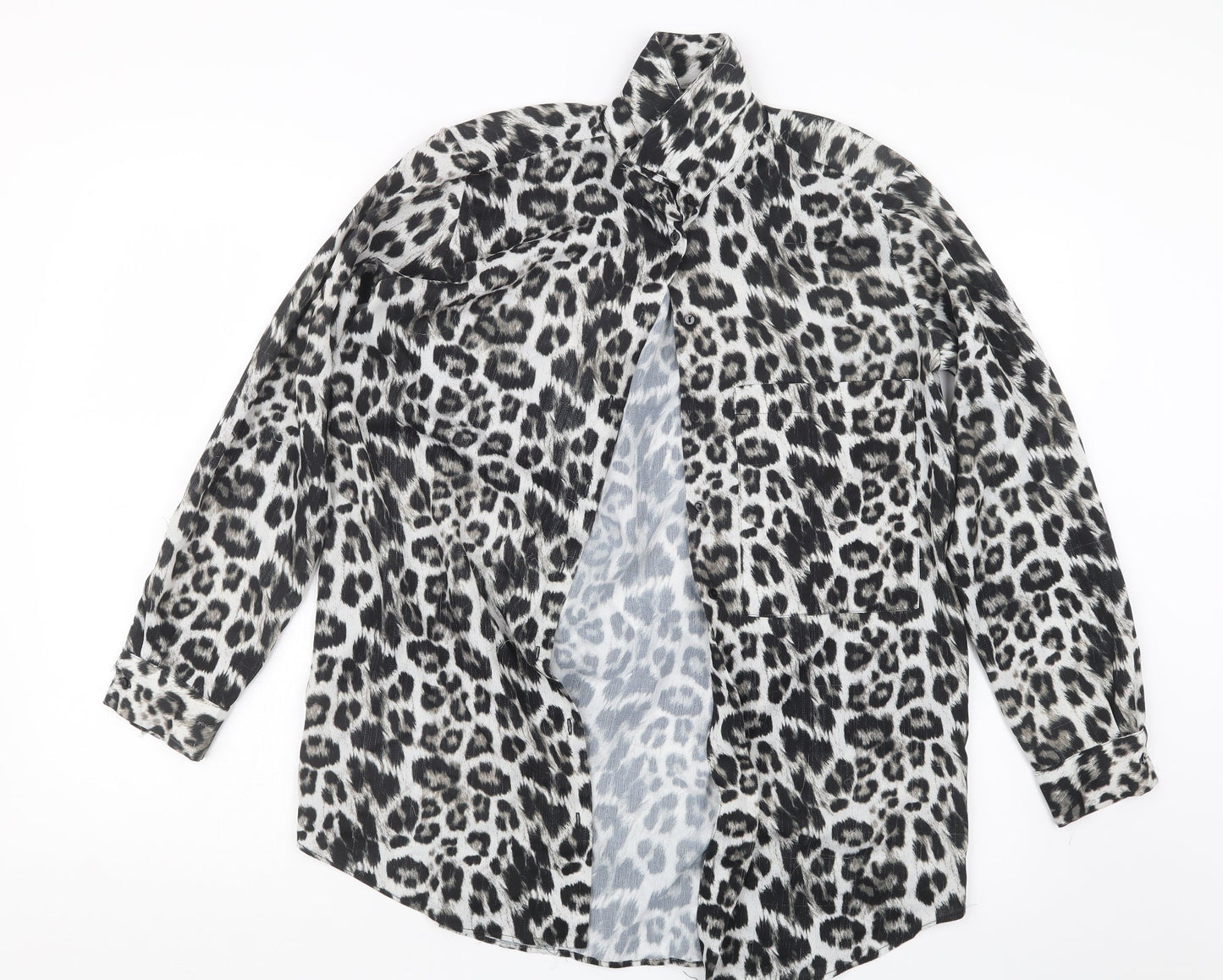 Womens UK Size S Zara Black Basic Button-Up