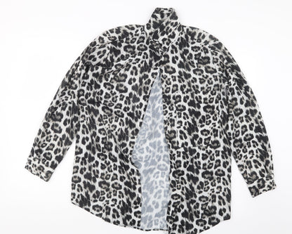 Womens UK Size S Zara Black Basic Button-Up