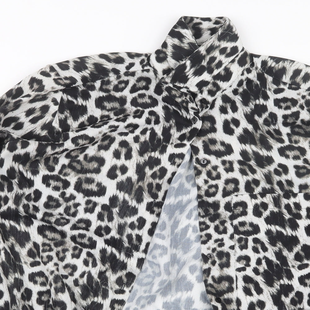 Womens UK Size S Zara Black Basic Button-Up
