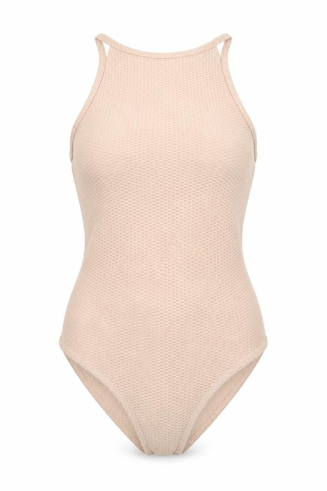 Womens UK Size 6 Topshop One-Piece Beige Bodysuit