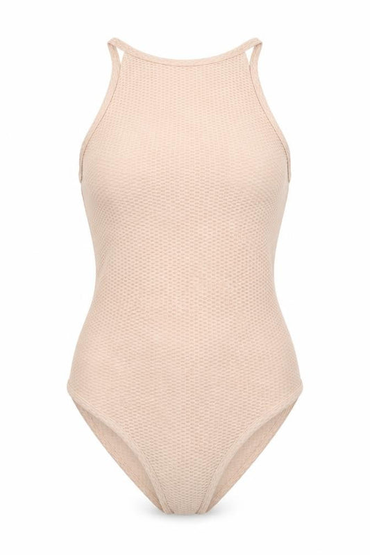 Womens UK Size 6 Topshop One-Piece Beige Bodysuit