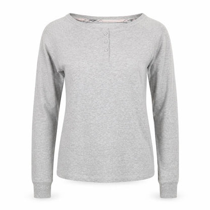 Front view of George women’s grey geometric top pyjama top, size UK 8