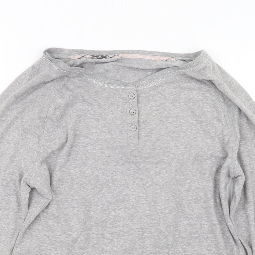 Close-up detail of George women’s grey geometric top pyjama top, size UK 8