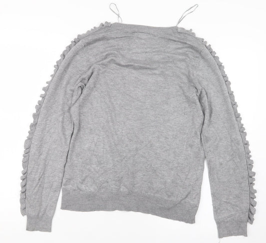 Womens UK Size 12 Papaya Grey Pullover Jumper