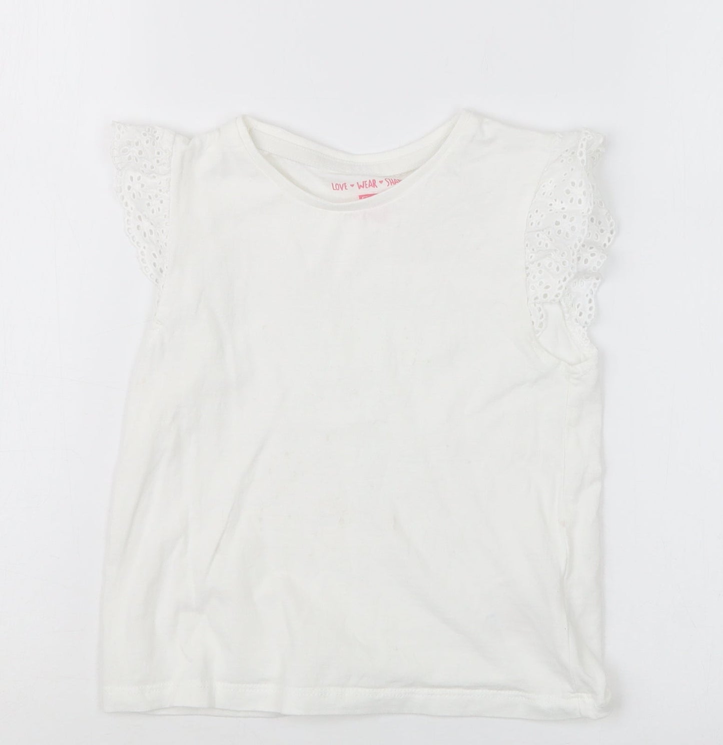 F&F Girls White   Basic T-Shirt Size 6-7 Years