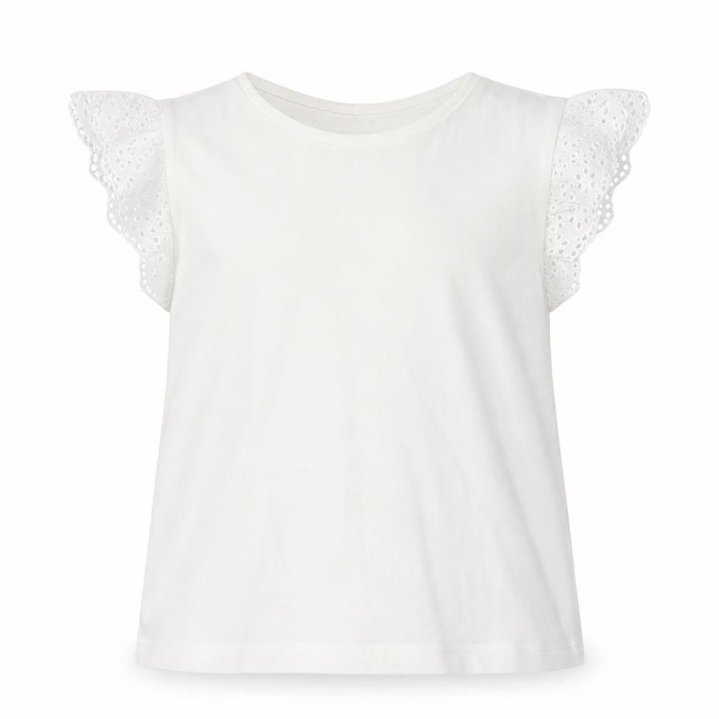 Front view of F&F girls’ white basic t-shirt, size 6-7, years