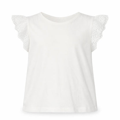 Front view of F&F girls’ white basic t-shirt, size 6-7, years