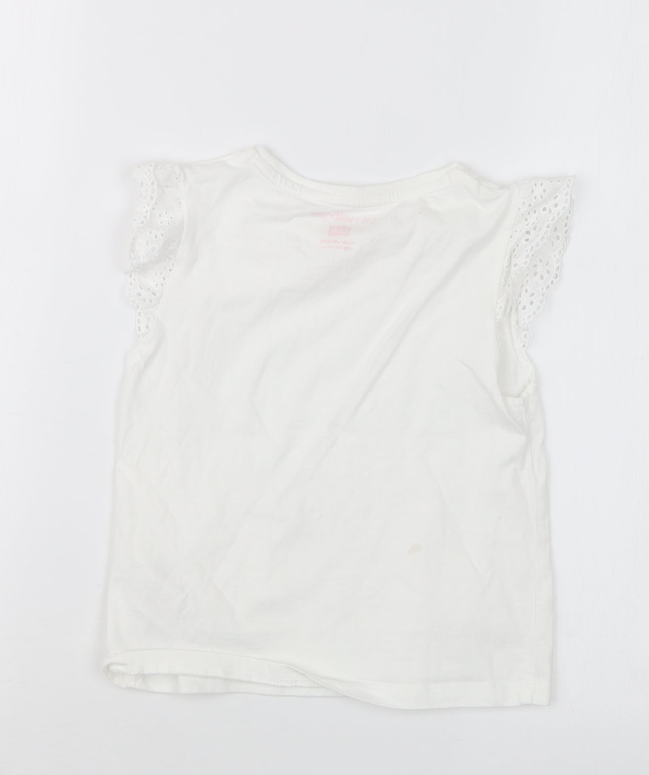 F&F Girls White   Basic T-Shirt Size 6-7 Years