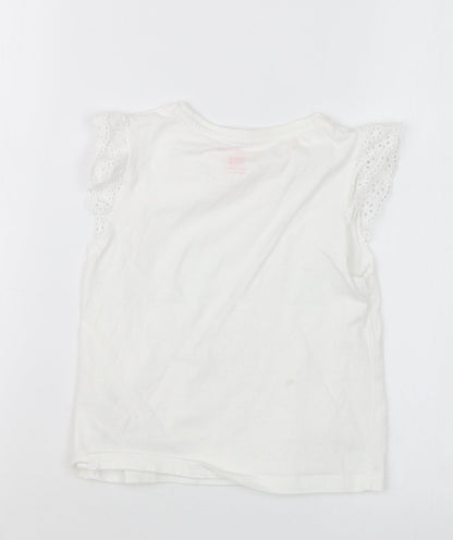 F&F Girls White   Basic T-Shirt Size 6-7 Years