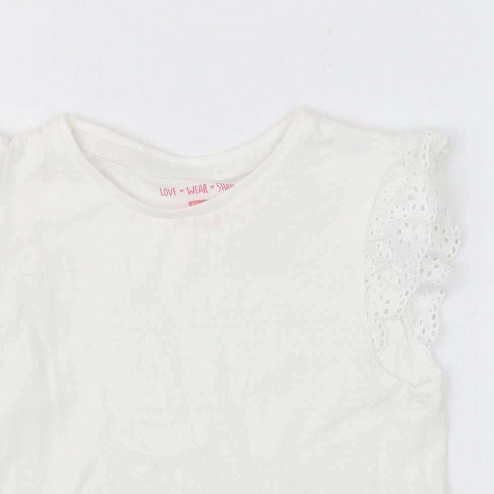 F&F Girls White   Basic T-Shirt Size 6-7 Years