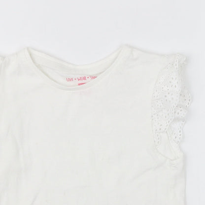 F&F Girls White   Basic T-Shirt Size 6-7 Years