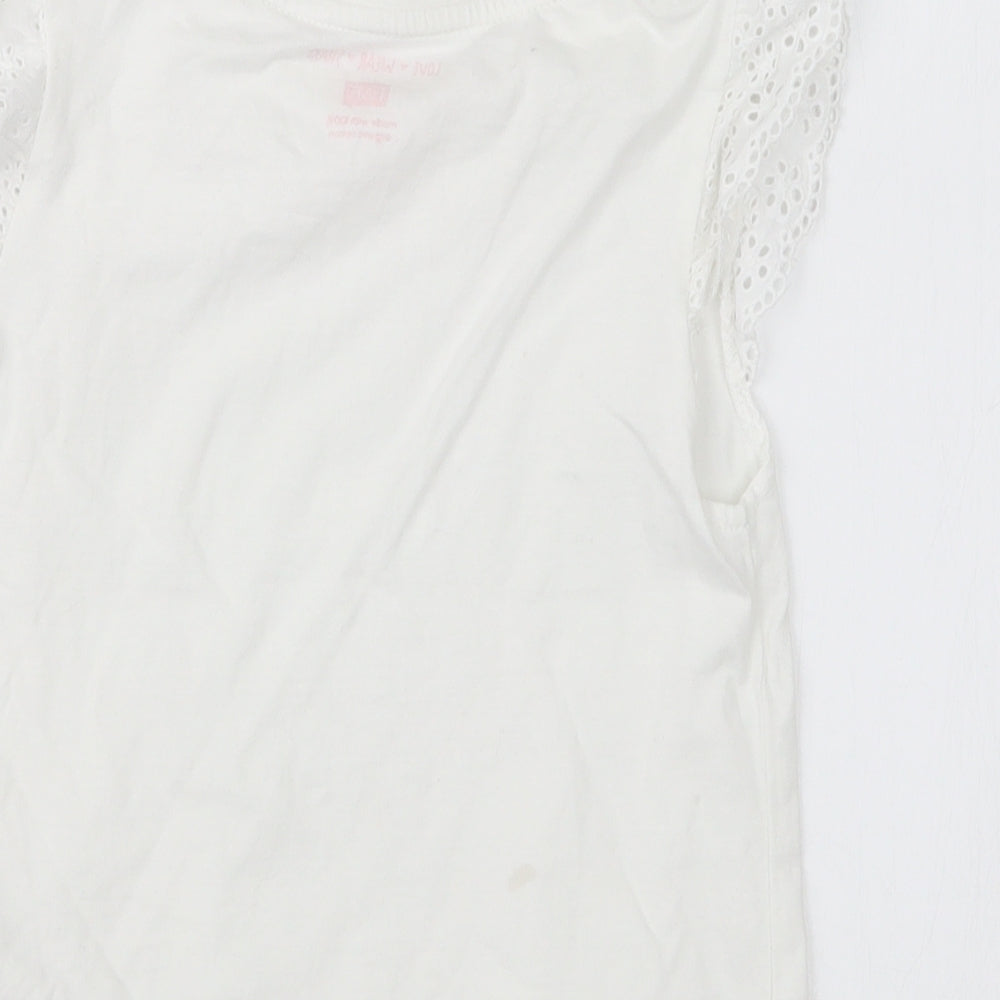 F&F Girls White   Basic T-Shirt Size 6-7 Years