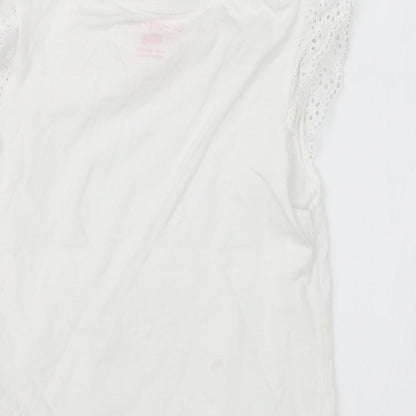 F&F Girls White   Basic T-Shirt Size 6-7 Years