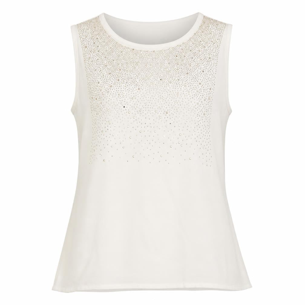 Womens UK Size 10 Mia Moda White Basic Blouse