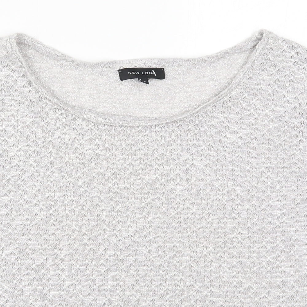 New Look Womens Grey  Knit Pullover Jumper Size 16
