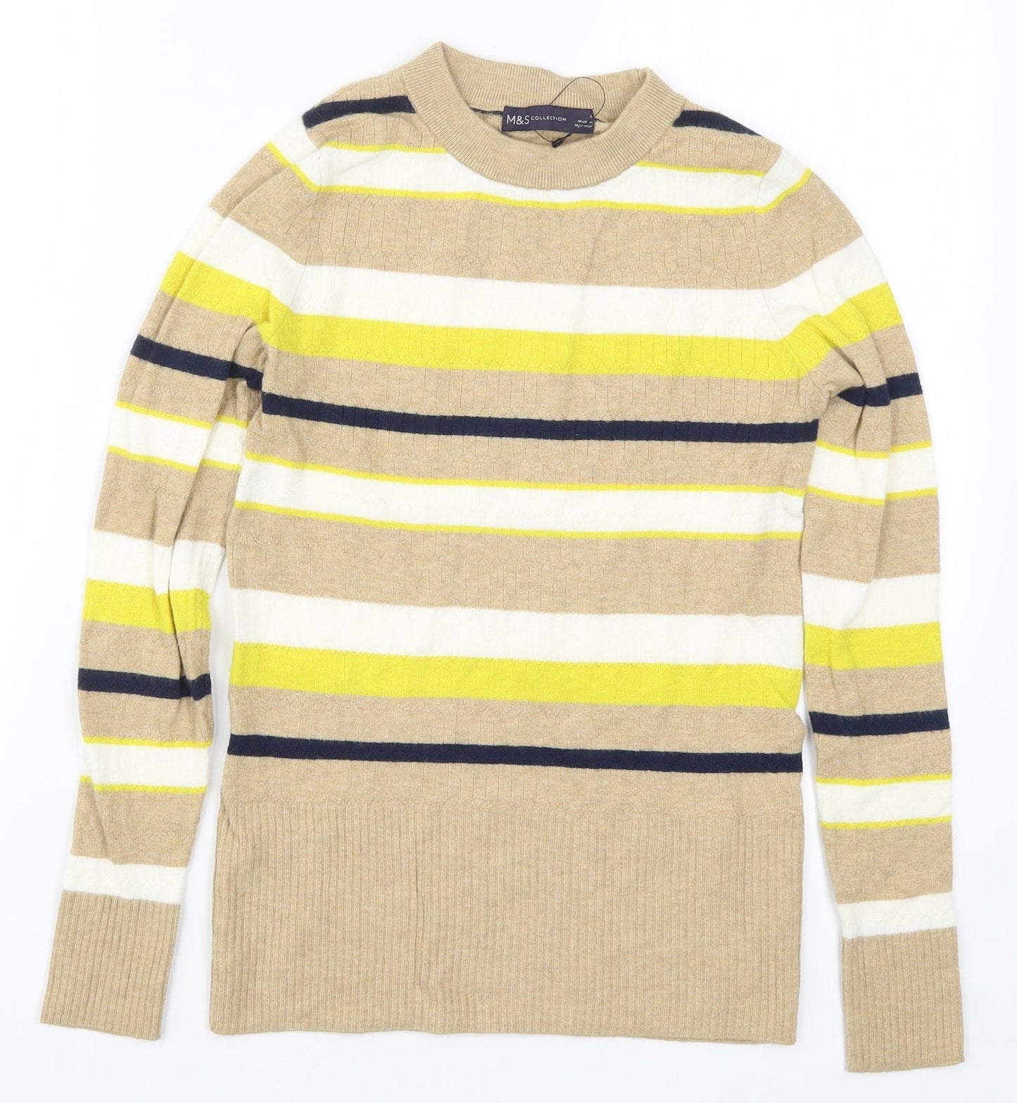 Womens UK Size 8 Marks and Spencer Beige Pullover Jumper