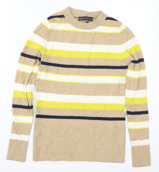 Womens UK Size 8 Marks and Spencer Beige Pullover Jumper