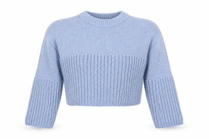 Front view of New Look girls’ blue knit jumper, size 12-13, years