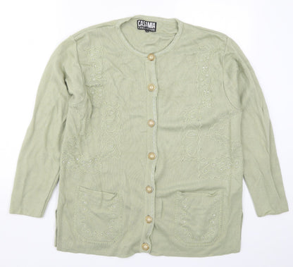 Womens UK Size One Size Casamia Green Cardigan Jumper