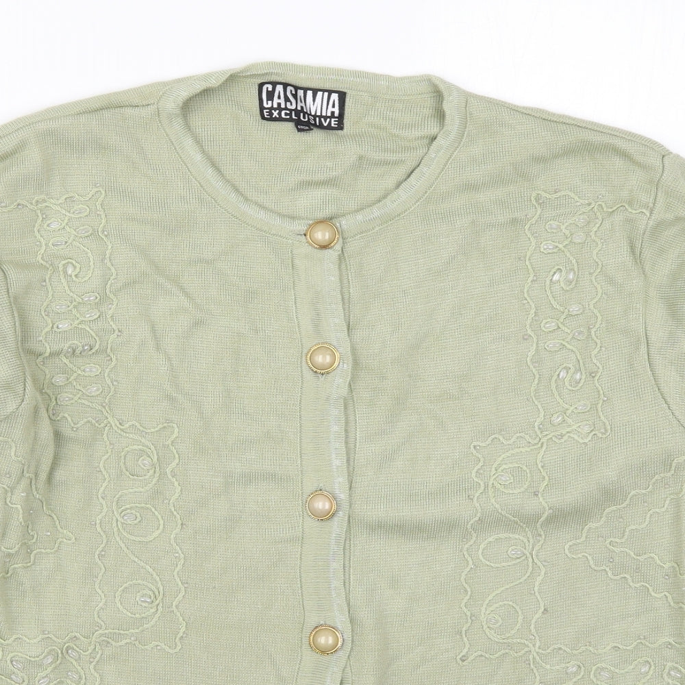 Womens UK Size One Size Casamia Green Cardigan Jumper