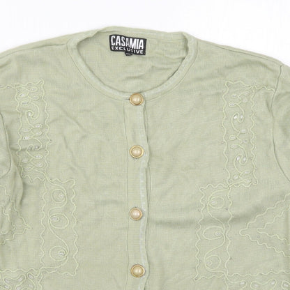 Womens UK Size One Size Casamia Green Cardigan Jumper