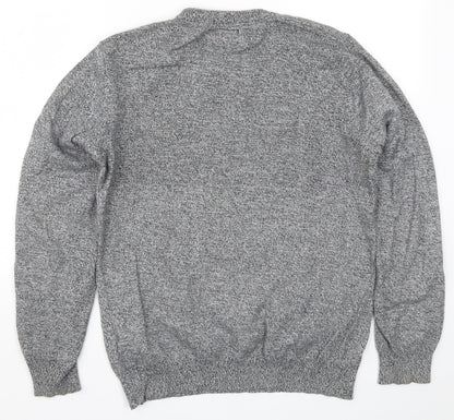 New Look Mens Grey  Knit Pullover Jumper Size M