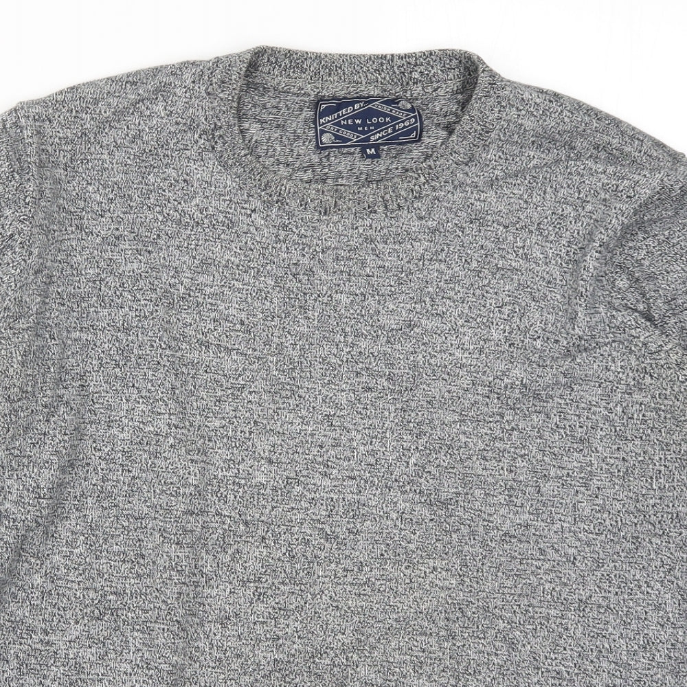 New Look Mens Grey  Knit Pullover Jumper Size M