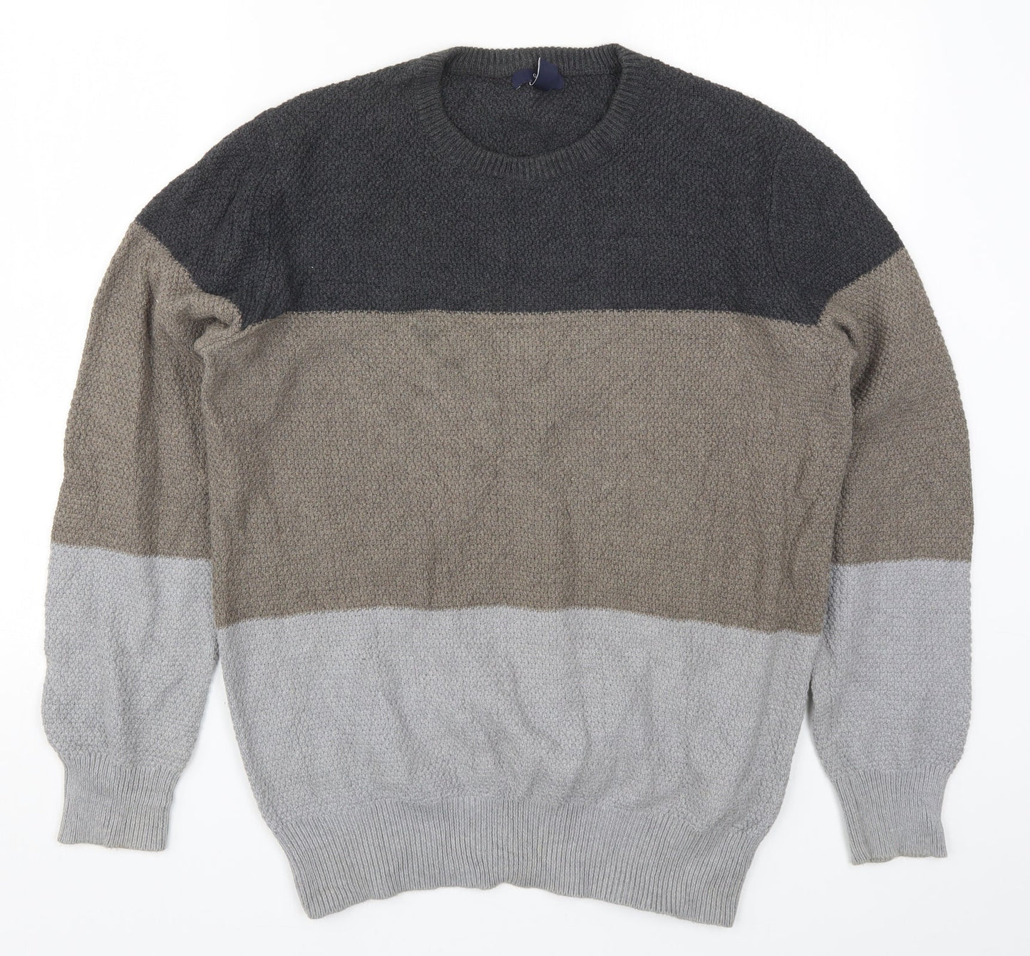 Gap Mens Grey Striped Knit Pullover Jumper Size M  - Brown