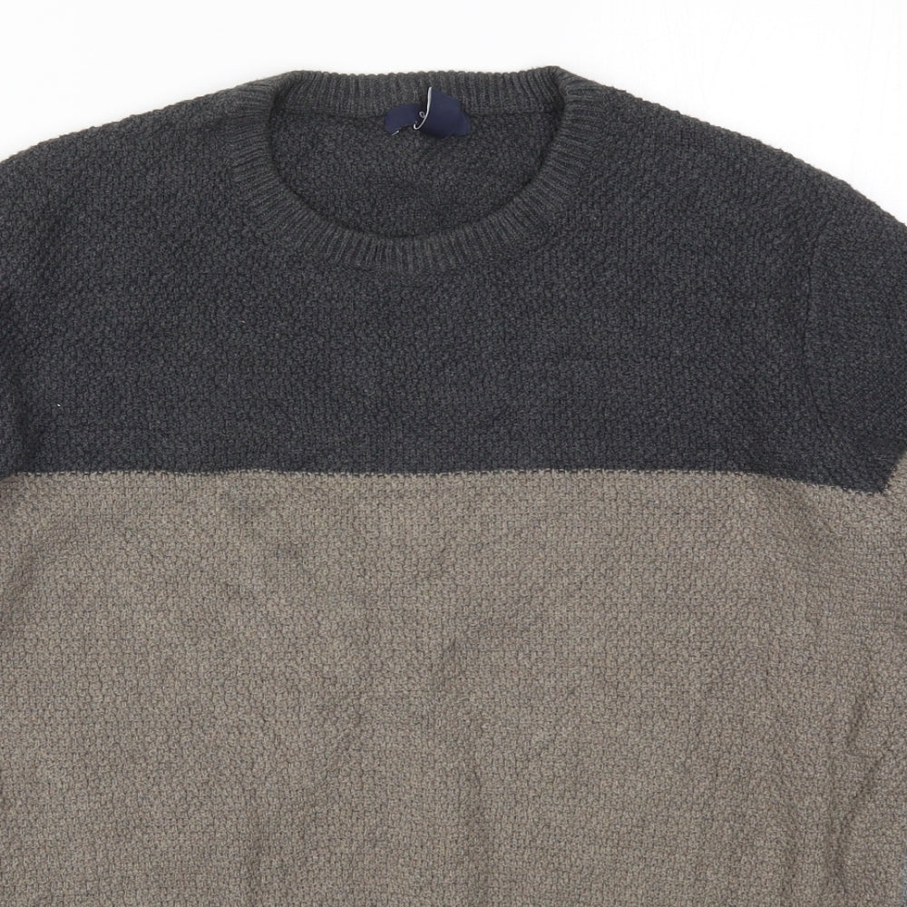 Gap Mens Grey Striped Knit Pullover Jumper Size M  - Brown