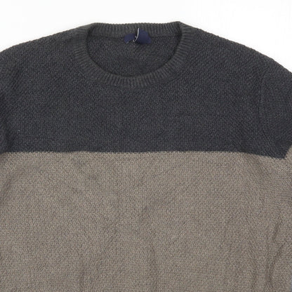 Gap Mens Grey Striped Knit Pullover Jumper Size M  - Brown