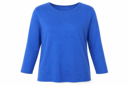 Casamia Womens Blue Knit Pullover Jumper Size S