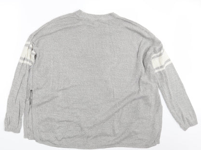 H&M Womens Grey  Knit Pullover Jumper Size M