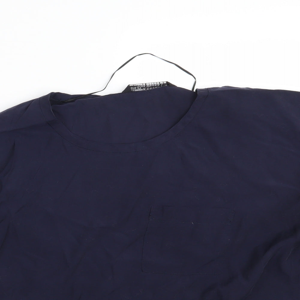 Womens UK Size S Zara Blue Basic Blouse