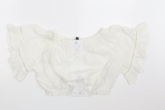 Womens UK Size 10 Divided Ivory Basic Blouse